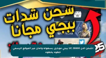 اشحن الآن 28800 UC ببجي موبايل بسهولة وأمان عبر الموقع الرسمي خطوة بخطوة